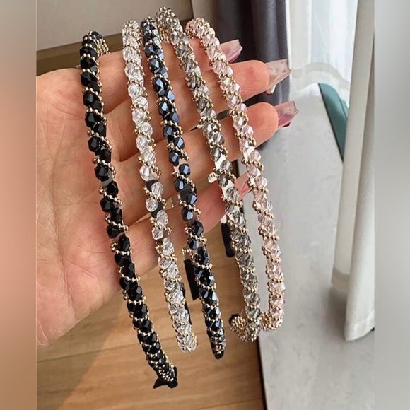 Grey Crystal Rhinestones Headband NEW - Picture 2 of 2